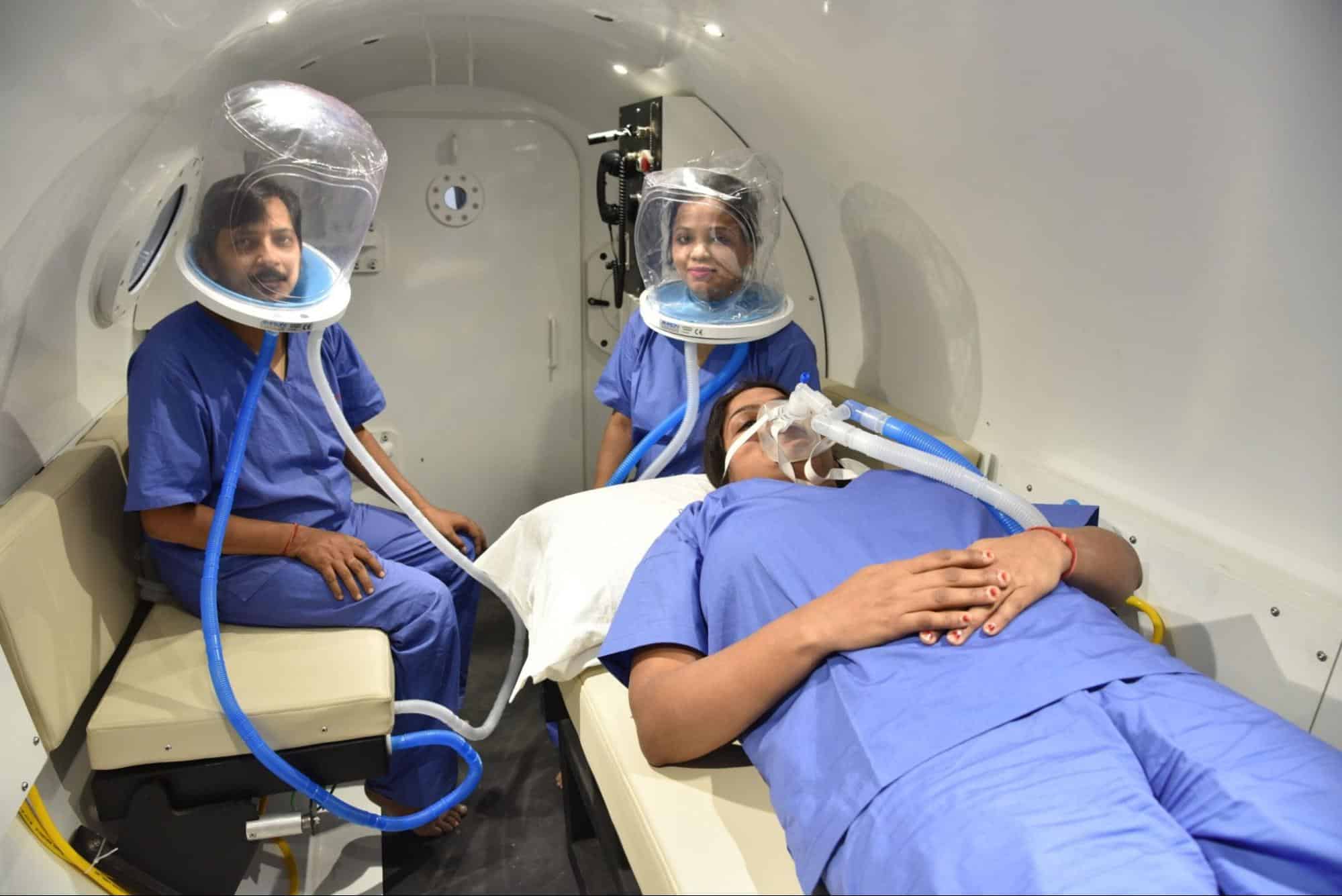 Patients exposed to hyperbaric oxygen pressure